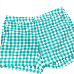 Merona green checkered chino shorts size 10